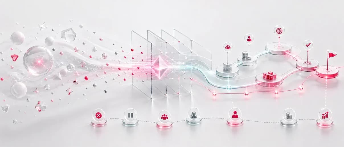 Abstract visual symbolising the path from vision to a prioritised roadmap